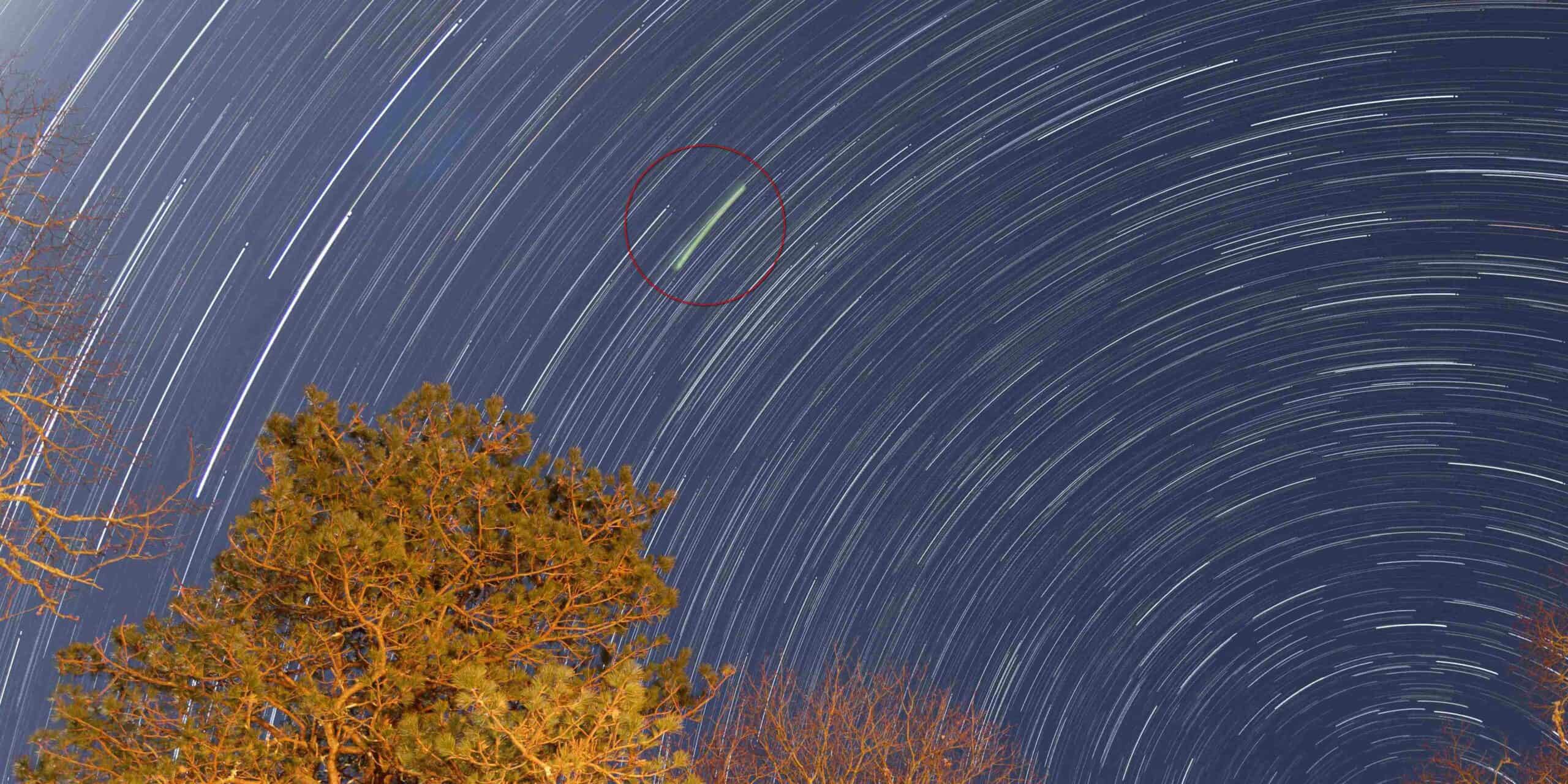 Hank Ricci, Comet C/2022 E3 (ZTF) and Star Trails, 1 Feb 2023